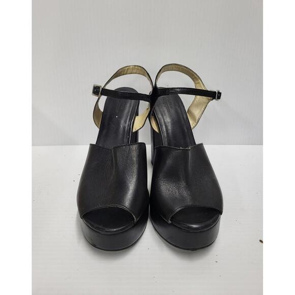 Urban Outfitters Shoes Womens Size 39 Black Platform Block Heel Sandals Strappy - Picture 1 of 7